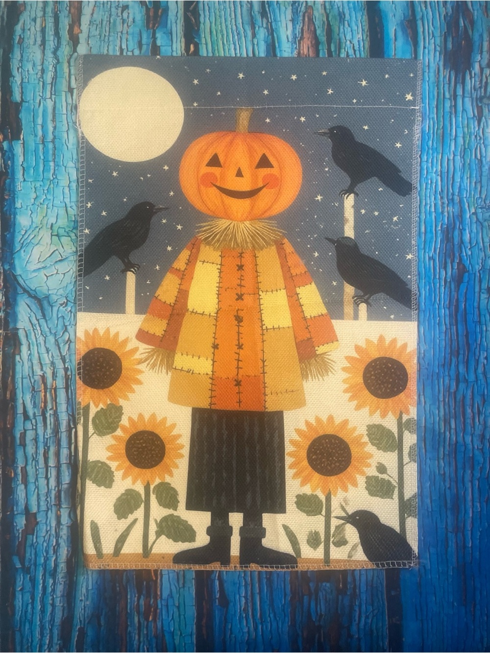 Autumn Pumpkin Scarecrow Garden Flag